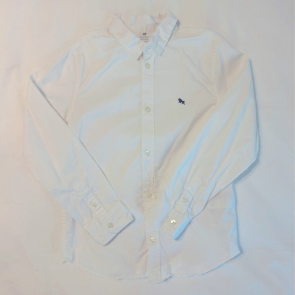 H&M Boys’ White Button Down Dress Shirt Size 7